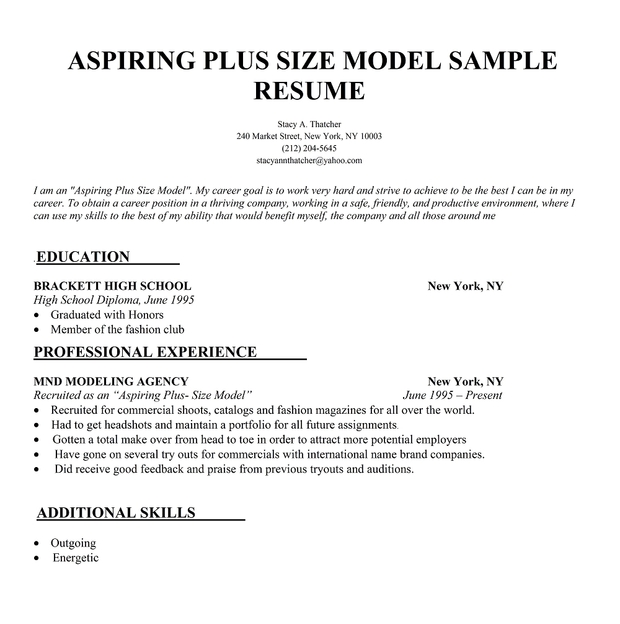 modeling resume templates