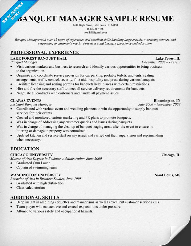Resume Format Resume Format For Kitchen Supervisor