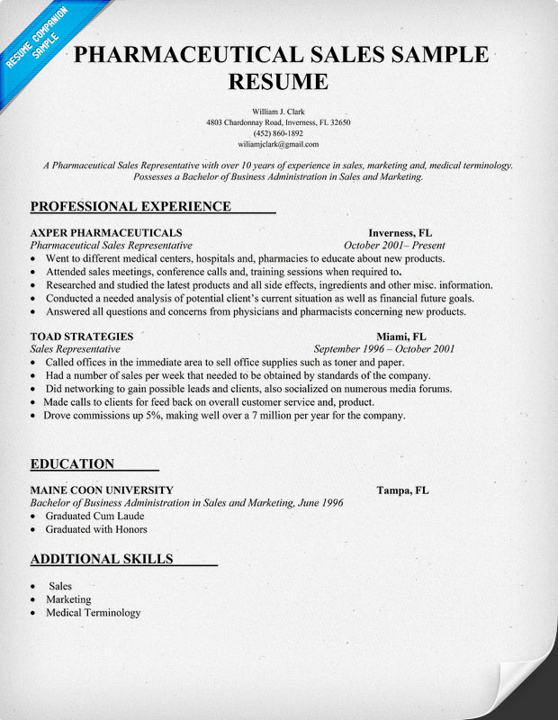 Resume biotech sample