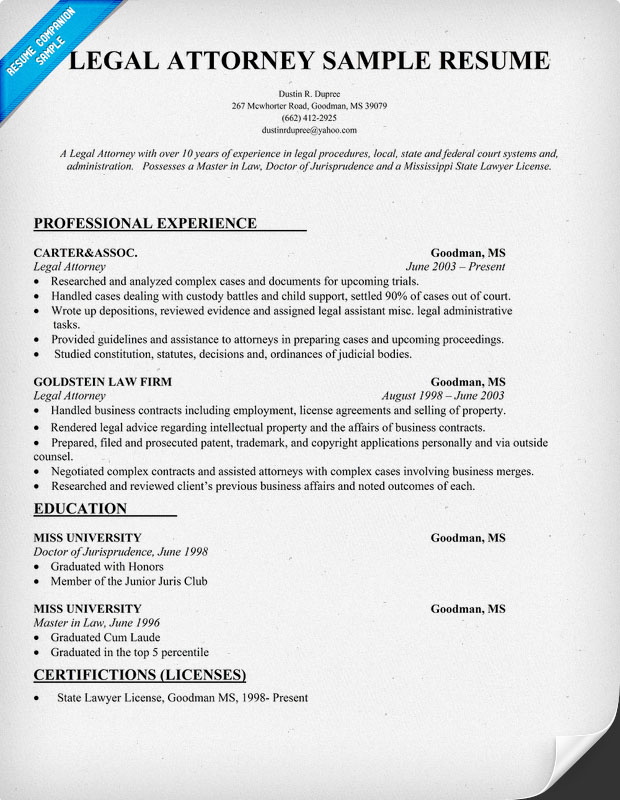 Litigator resume