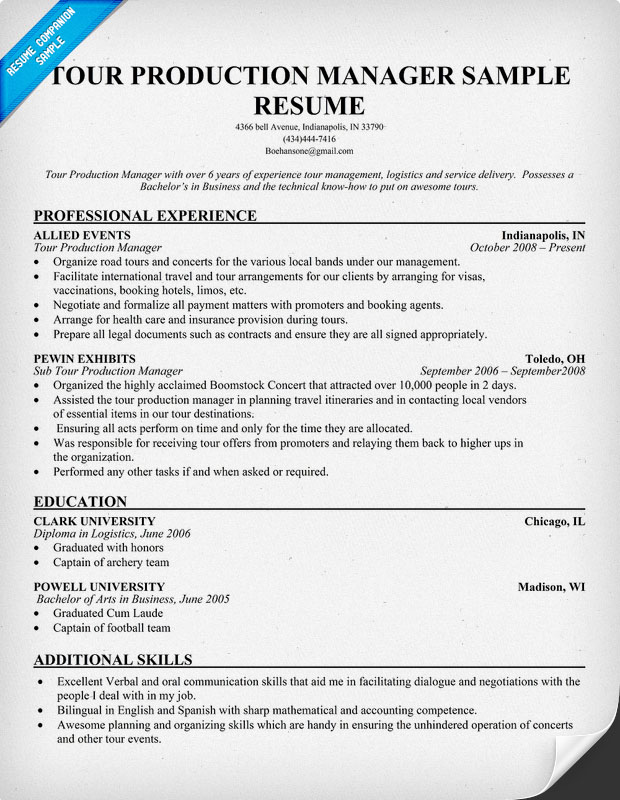 Manufacture supervisor resume