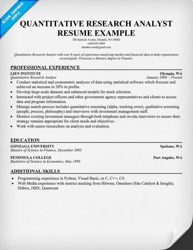 research analyst cover letter
